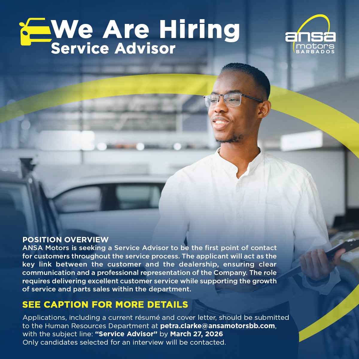 JOB OPPORTUNITY: Service Advisor