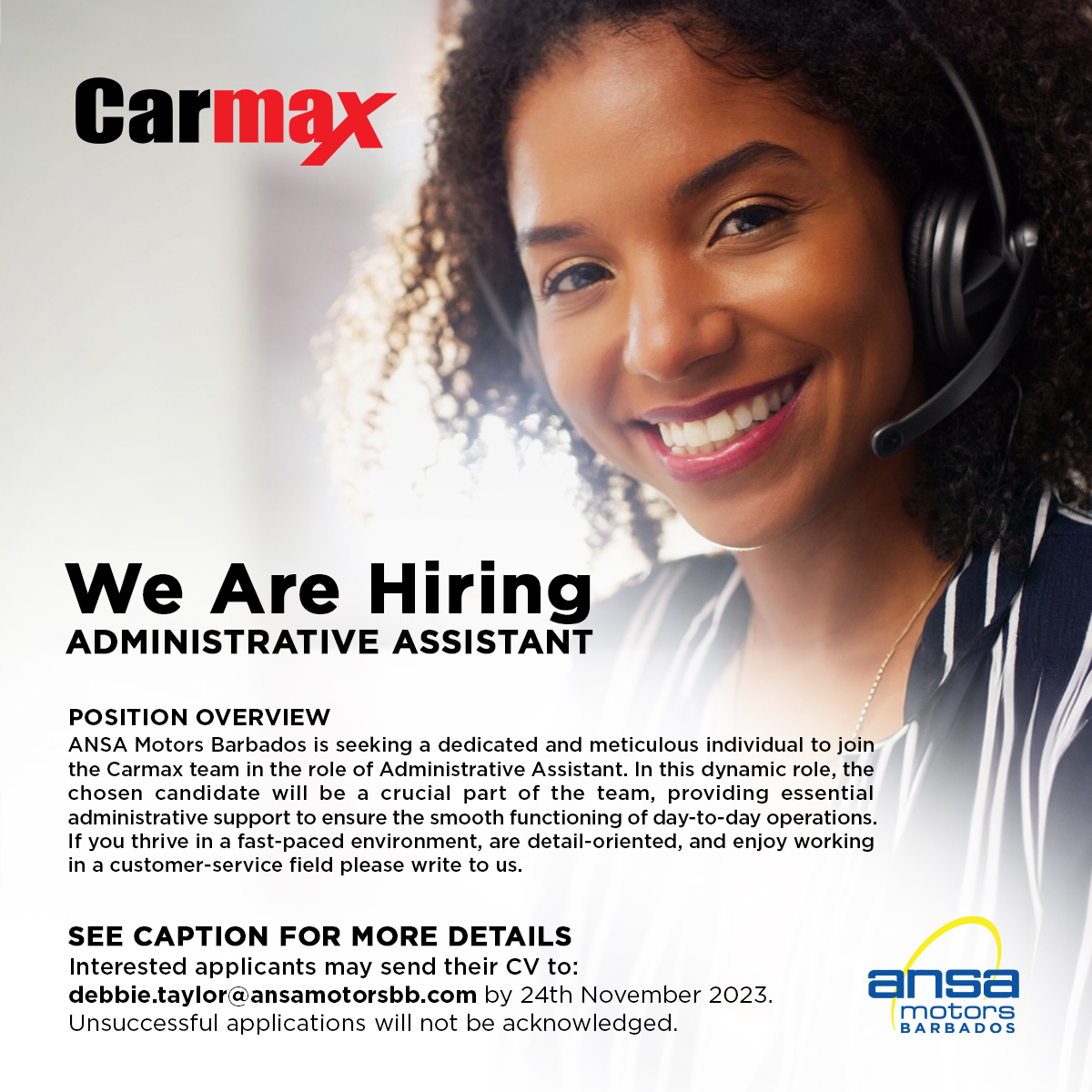 JOB OPPORTUNITY: ADMINISTRATIVE ASSISTANT